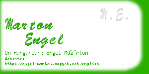 marton engel business card